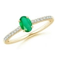 thumbnail image 1 of Oval Shape Green Emerald CZ Diamond Cocktail Band Ring Women 925 Sterling Silver Yellow Gold Plated May Birthstone Wedding Anniversary Gift Gemstone Jewelry, 1 of 5