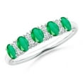 thumbnail image 1 of Oval Shape Green Emerald CZ Diamond Eternity Band Ring Women 925 Sterling Silver May Birthstone Valentine Day Birthday Gift Gemstone Jewelry, 1 of 5
