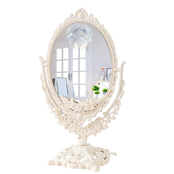 Oval Shape Mirror Table Mirror Rotation Makeup Mirror Double Side Mirror Cosmetic Mirror Desktop Mirror