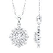 Rosec Jewels Vintage Style Moissanite Oval Pendant Necklace with Chain - Cocktail Necklace - D-VS1 Quality Certified, 925 Sterling Silver