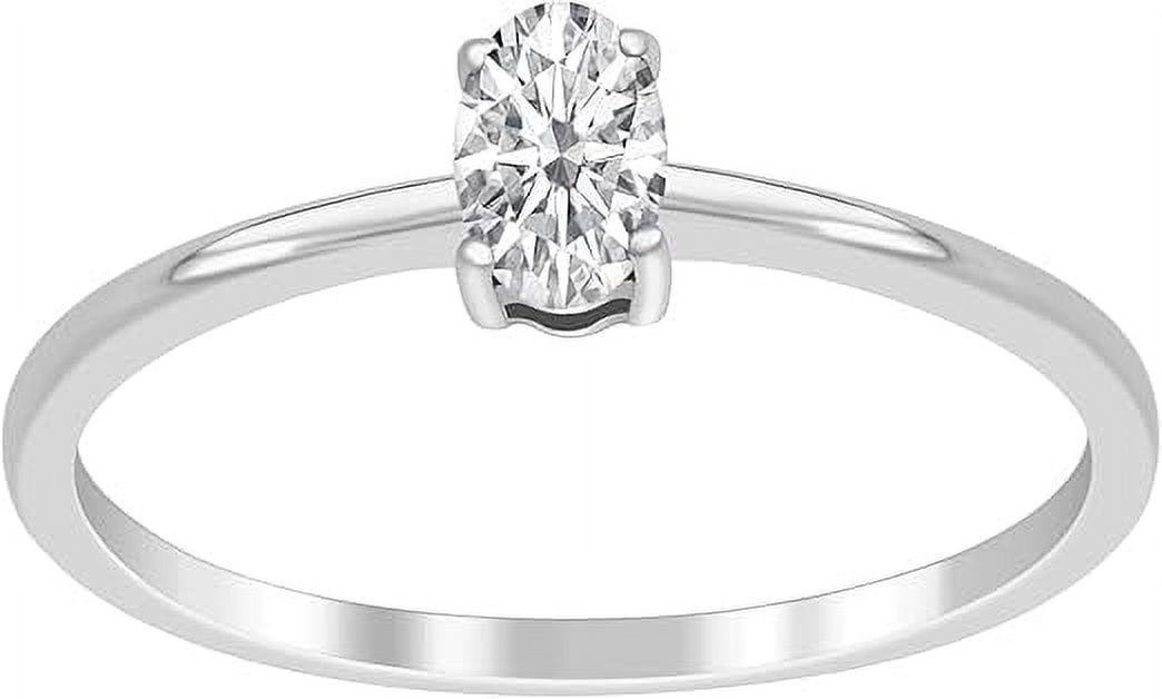 Oval Shape Moissanite Diamond Stackable Solitaire 925 Sterling Silver Engagement Ring for Women Tiny