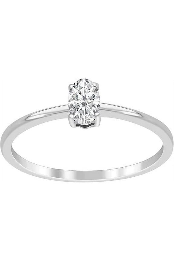 Oval Shape Moissanite Diamond Stackable Solitaire 925 Sterling Silver Engagement Ring for Women Tiny