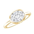 thumbnail image 1 of Rosec Jewels Oval Moissanite East West Engagement Ring 2 Carat - 7X9 mm Moissanite Bezel Set Ring - D-VS1 Quality, 14K Yellow Gold, US 10.00, 1 of 7