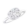 thumbnail image 1 of Rosec Jewels Oval Moissanite East West Engagement Ring 2 Carat - 7X9 mm Moissanite Bezel Set Ring - D-VS1 Quality, 925 Sterling Silver, US 4.00, 1 of 6