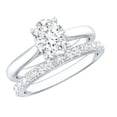 thumbnail image 1 of Rosec Jewels Moissanite Wedding Engagement Ring Set - 1 Carat Engagement Ring with Wedding Band - D-VS1 Grade Certified, 14K White Gold, US 9.00, 1 of 6