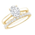 thumbnail image 1 of Rosec Jewels Moissanite Wedding Engagement Ring Set - 1 Carat Engagement Ring with Wedding Band - D-VS1 Grade Certified, 18K Yellow Gold, US 8.00, 1 of 8