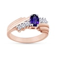 thumbnail image 1 of Oval Shape Natural Diamond And Simulated Alexandrite In 14K Rose Gold Over 925 Sterling Silver Ring Size 12.5, 1 of 4