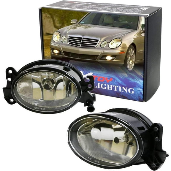 Oval Shape OE-Spec Fog Light Lamps w/Halogen Bulbs For Mercedes-Benz C E R CLS ML Class, etc (Replace OEM# 1698201556)