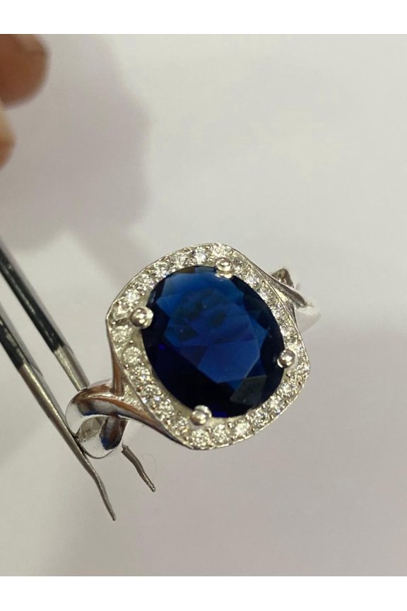 Oval Shape Panchadhatu Blue Sapphire Gemstone Ring for Women and Men  Adjustable Unisex Ring