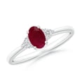 thumbnail image 1 of Oval Shape Red Ruby CZ Diamond Band Ring Women 925 Sterling Silver July Birthstone Engagement Anniversary Gift Gemstone Jewelry, 1 of 5