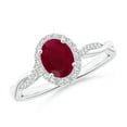 thumbnail image 1 of Oval Shape Red Ruby CZ Diamond Band Ring Women 925 Sterling Silver July Birthstone Engagement Anniversary Gift Gemstone Jewelry, 1 of 5