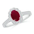 thumbnail image 1 of Oval Shape Red Ruby CZ Diamond Band Ring Women 925 Sterling Silver July Birthstone Mothers Day Women Gift Gemstone Jewelry, 1 of 5