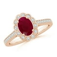 thumbnail image 1 of Oval Shape Red Ruby CZ Diamond Band Ring Women 925 Sterling Silver Rose Gold Plated July Birthstone Mothers Day Women Gift Gemstone Jewelry, 1 of 5