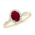 thumbnail image 1 of Oval Shape Red Ruby CZ Diamond Band Ring Women 925 Sterling Silver Yellow Gold Plated July Birthstone Engagement Anniversary Gift Gemstone Jewelry, 1 of 5