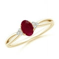 thumbnail image 1 of Oval Shape Red Ruby CZ Diamond Band Ring Women 925 Sterling Silver Yellow Gold Plated July Birthstone Mothers Day Women Gift Gemstone Jewelry, 1 of 5