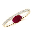thumbnail image 1 of Oval Shape Red Ruby CZ Diamond Band Ring Women 925 Sterling Silver Yellow Gold Plated July Birthstone Wedding Valentines Day Gift Gemstone Jewelry, 1 of 5