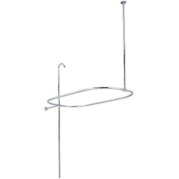 Oval-Shape Shower Riser With Enclosure - Polished Chrome