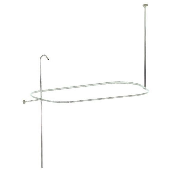 Oval-Shape Shower Riser With Enclosure - Satin Nickel