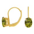 thumbnail image 1 of AFFY Oval Shape Simulated Peridot Solitaire Dangle Earrings In 14k Solid Yellow Gold, 1 of 1