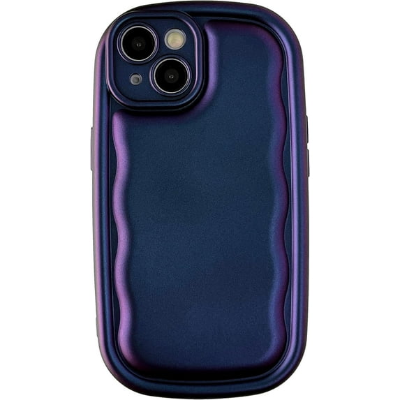 Oval Shape Solid Color Protection Soft Compatible with iPhone Case (Dark Purple,iPhone 13 Pro)