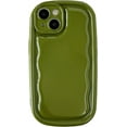 thumbnail image 1 of Oval Shape Solid Color Protection Soft Compatible with iPhone Case (Green,iPhone 14 Pro), 1 of 8