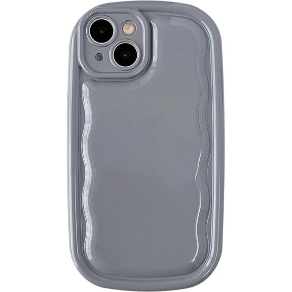 Oval Shape Solid Color Protection Soft Compatible with iPhone Case (Grey,iPhone 12)