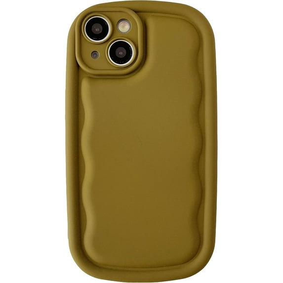 Oval Shape Solid Color Protection Soft Compatible with iPhone Case (M Green,iPhone 15 Pro Max)