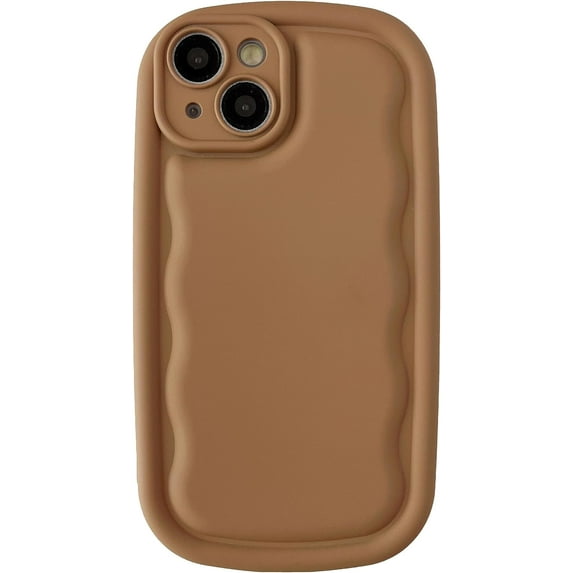 Oval Shape Solid Color Protection Soft Compatible with iPhone Case (M Khaki,iPhone 12 Pro Max)