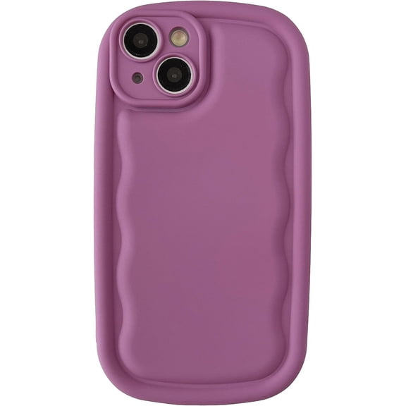 Oval Shape Solid Color Protection Soft Compatible with iPhone Case (M Purple,iPhone 15 Plus)
