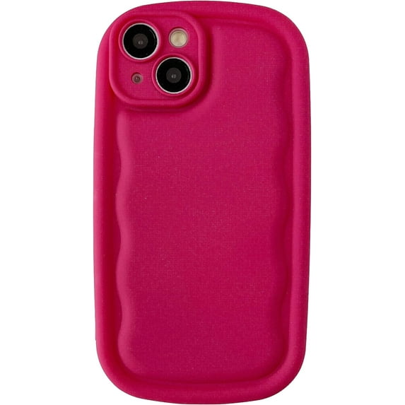 Oval Shape Solid Color Protection Soft Compatible with iPhone Case (M Red,iPhone 13 Pro)