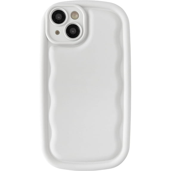 Oval Shape Solid Color Protection Soft Compatible with iPhone Case (M White,iPhone 12 Pro)