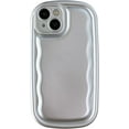 thumbnail image 1 of Oval Shape Solid Color Protection Soft Compatible with iPhone Case (Silver,iPhone 13), 1 of 8