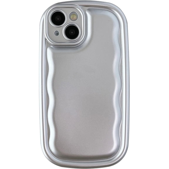 Oval Shape Solid Color Protection Soft Compatible with iPhone Case (Silver,iPhone X/XS)
