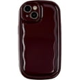 thumbnail image 1 of Oval Shape Solid Color Protection Soft Compatible with iPhone Case (Wine Red,iPhone 13), 1 of 7