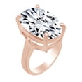 thumbnail image 1 of AFFY Oval Shape White Cubic Zirconia Engagement Ring In 14k Rose Gold Over Sterling Silver Ring Size-5, 1 of 1