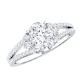 thumbnail image 1 of Oval Shape Zircon Engagement Ring, Classic Split Shank Ring - 8X10 mm, 18K White Gold, US 5.50, 1 of 9
