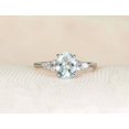 thumbnail image 1 of Oval Shaped Aquamarine Engagement Ring,925 Silver Halo Aquamarine and Diamond Ring,Vintage Blue Gemstone Ring,Antique Jewelry,Gift for Women, 1 of 3