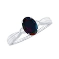 thumbnail image 1 of Rosec Jewels Real Black Opal Oval Engagement Ring for Women - 5X7 mm - Black Opal Diamond Ring - AAA Grade - With Jewelry Box, 14K White Gold, US 9.50, 1 of 8