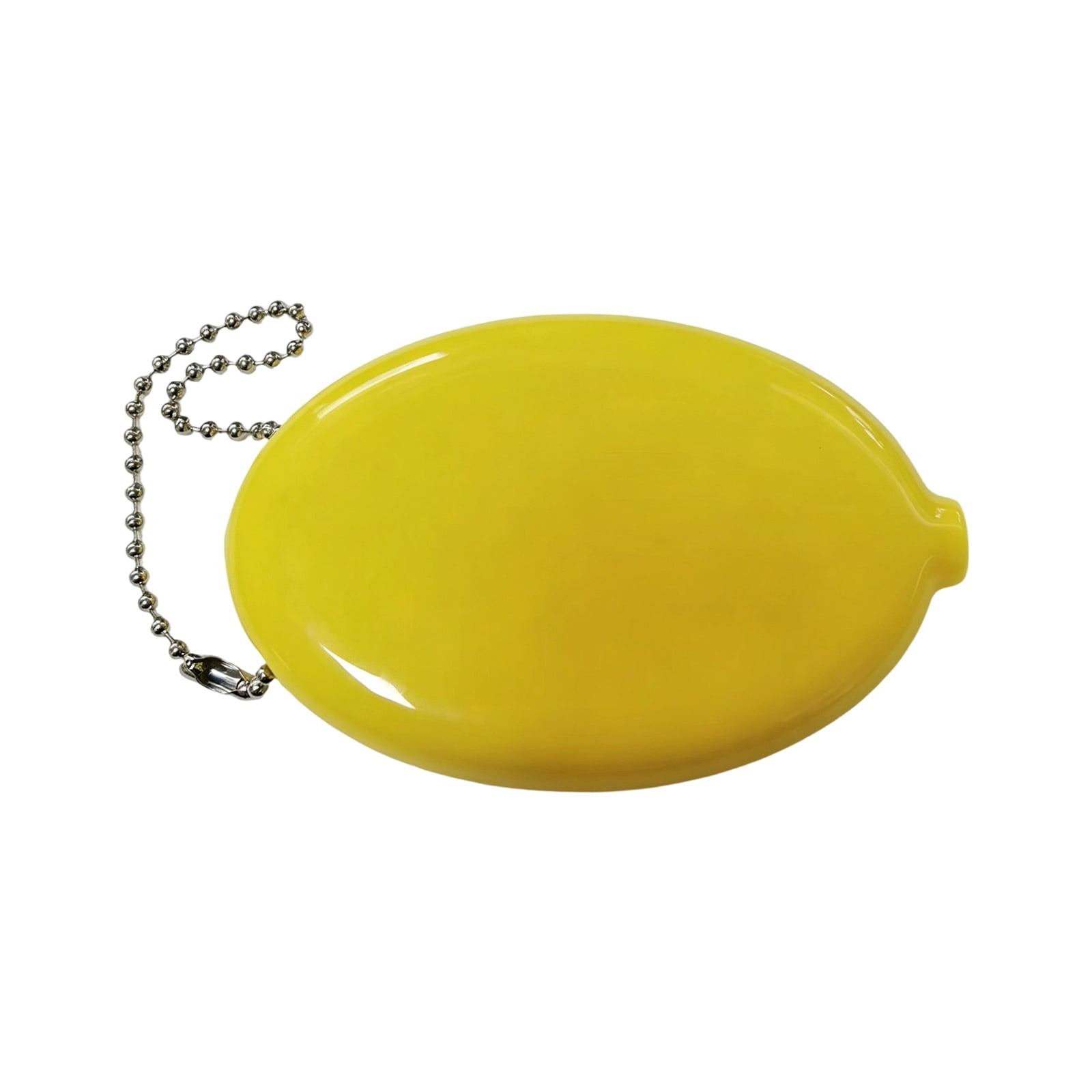 Oval Shaped Change Purse Keychain Squeeze Coin Pouch Flexible Rubber ...