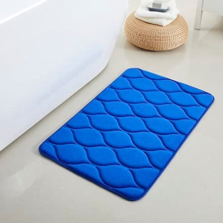 Oval Shaped Design Embossed Color Memory Foam Soft Bathroom Rug Non-Slip PVC Backing
