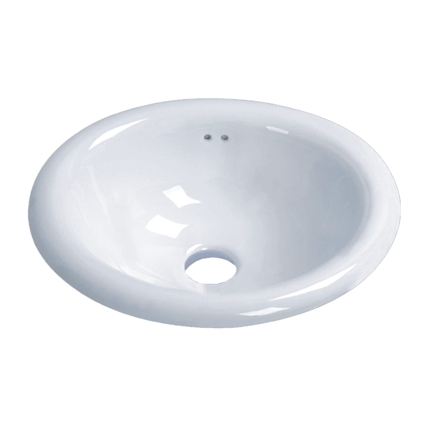 Oval Shaped Drop-In Bathroom Vanity Sink 17-1/2" X 15-1/2" White Porcelain