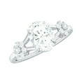 thumbnail image 1 of Rosec Jewels Moissanite Oval Engagement Ring with Flower - 6X8 mm Oval Ring for Women - 1 Ct - D-VS1 Grade Certified, 925 Sterling Silver, US 4.00, 1 of 8