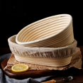 OvalShaped Natural Rattan Bread Proofing Basket with Liner Cloth