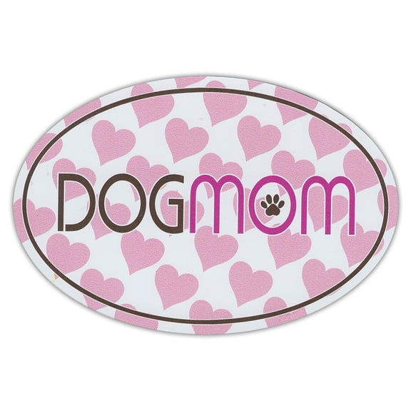 Oval Shaped Pet Magnets: Dog Mom Pink Design (Dogs) | Cars, Trucks