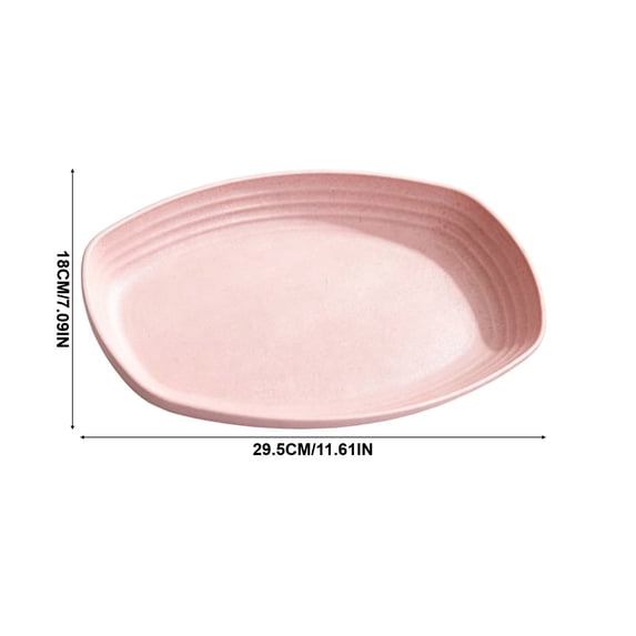 Oval Shaped Serving Dinner Plate with Inner Groove for Daily Home Meals and Snack Serving