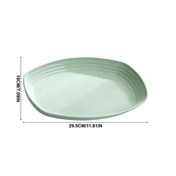 Oval Shaped Serving Dinner Plate with Inner Groove for Daily Home Meals and Snack Serving