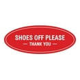 thumbnail image 1 of Oval Shoes Off Please Thank You Sign (Red) - Medium 2.75x7", 1 of 1