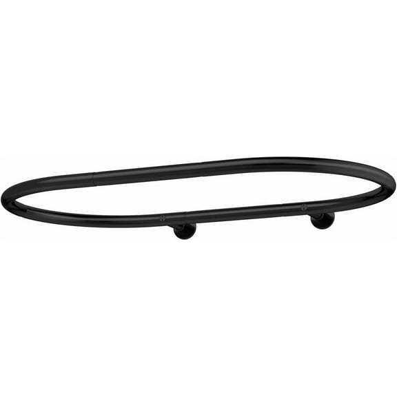 Oval Shower Curtain Rod, 43.3" x 25.5" Hoop Shape Aluminum Alloy Bathroom Shower Curtain Rod for Clawfoot & Free Standing Tubs (Black)