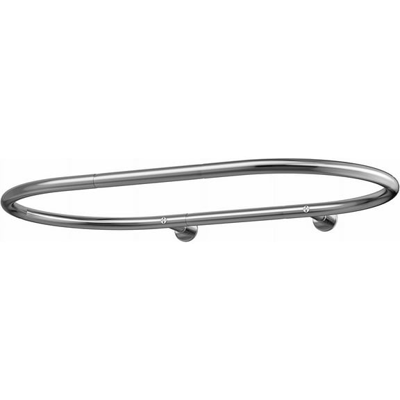 Oval Shower Curtain Rod, 43.3" x 25.5" Hoop Shape Aluminum Alloy Bathroom Shower Curtain Rod for Clawfoot & Free Standing Tubs (Silver)