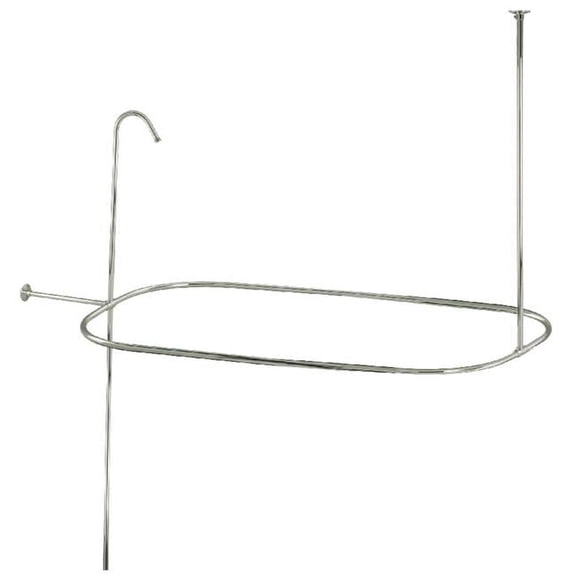 Oval Shower Riser with Enclosure, Polished Nickel - 15.25 x 28.5 x 36.38 in.